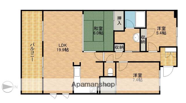 グリーンコート広沢(3LDK/1階)の間取り写真