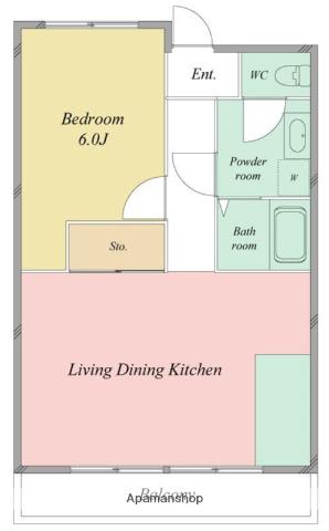 Uコート(1LDK/1階)の間取り写真