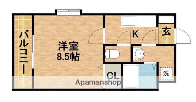 パレス城山(1K/2階)の間取り写真