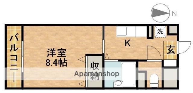 有玉北クローバービル(1K/2階)の間取り写真