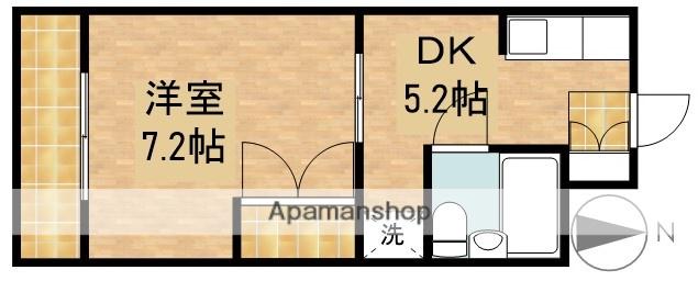馬込川マンション(1DK/3階)の間取り写真