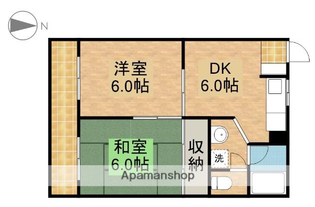 サンクローバーⅠ(2DK/2階)の間取り写真
