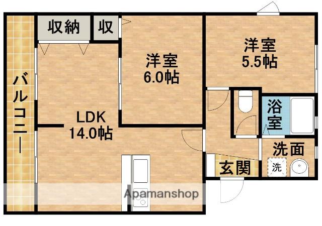 MSタウンⅢ(2LDK/1階)の間取り写真