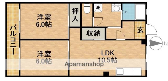 SEVEN HILLS(2LDK/2階)の間取り写真