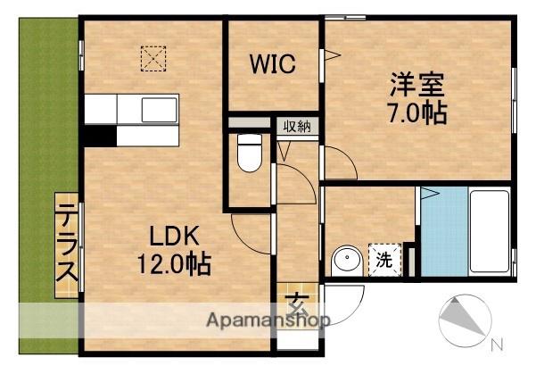 セジュールパース(1LDK/1階)の間取り写真
