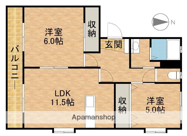 サンレイク(2LDK/1階)の間取り写真