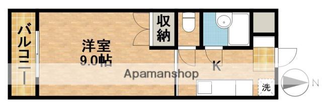 リュバン ヴェール(1K/1階)の間取り写真