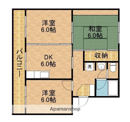 サウザンドOTA A(3DK/4階)の間取り写真