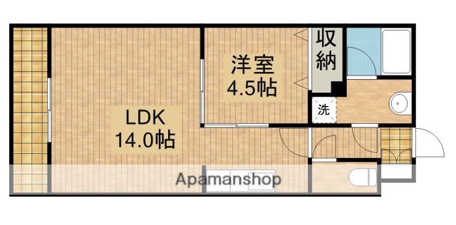 MISTRAL(1LDK/1階)の間取り写真