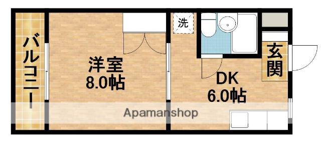 ハイツパピリオⅠ(1DK/1階)の間取り写真