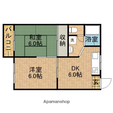 レジデンスマスオ(2DK/1階)の間取り写真