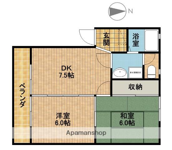 コーポゆあーず(1LDK/1階)の間取り写真