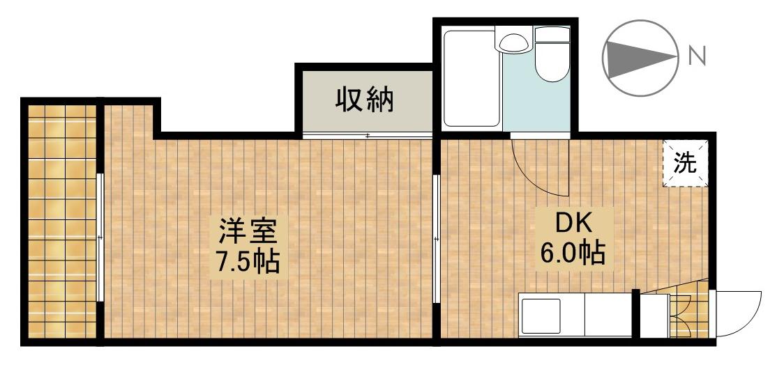 カーサ立石(1DK/3階)の間取り写真