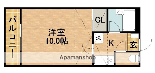 ヴィラルバエス(1K/2階)の間取り写真