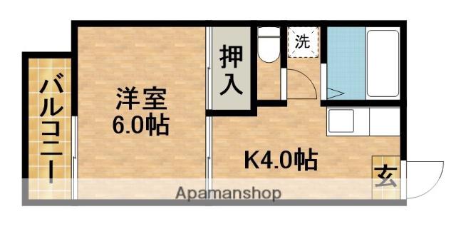 つつじヶ丘コーポ(1K/2階)の間取り写真