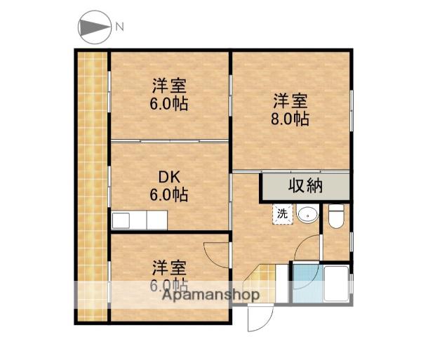 積志ハイツ(3DK/1階)の間取り写真