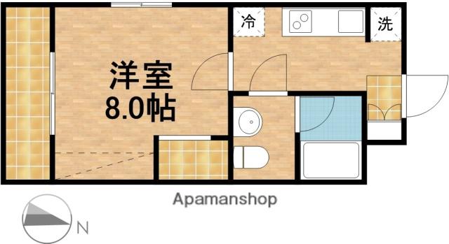 グリーンハイツ楊子Ⅱ(1DK/3階)の間取り写真