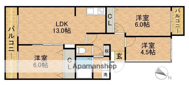 平和ハイツG(3LDK/2階)の間取り写真
