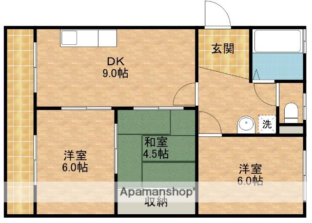 柳田マンション(3DK/3階)の間取り写真