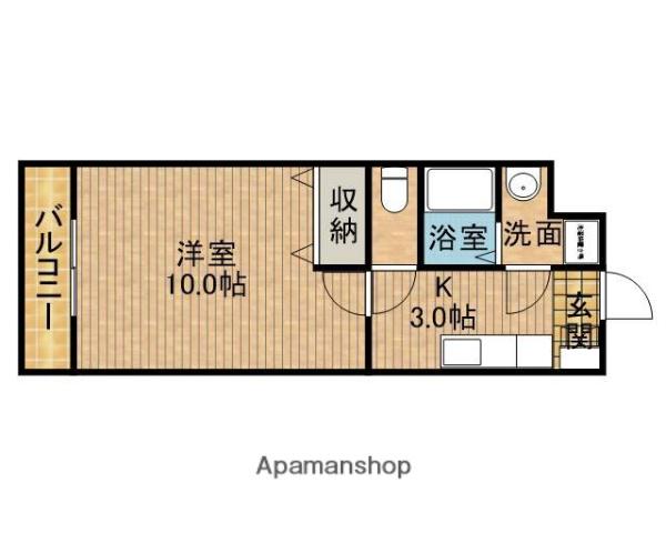 PISOはなみずき(1K/2階)の間取り写真