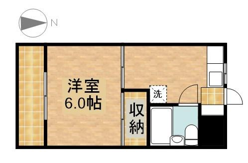 さぎの宮ハイツ(1K/1階)の間取り写真