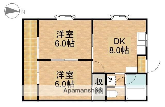 ハイツベルウッド(2DK/1階)の間取り写真