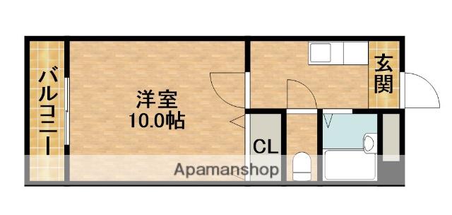 サンヴェール海老塚(1K/2階)の間取り写真