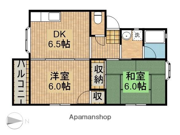 グランパレⅤ(2DK/2階)の間取り写真
