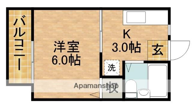 サンシティ嶺田C(1K/1階)の間取り写真