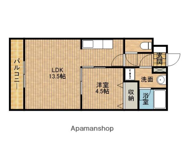 カーサデルソル(1LDK/2階)の間取り写真