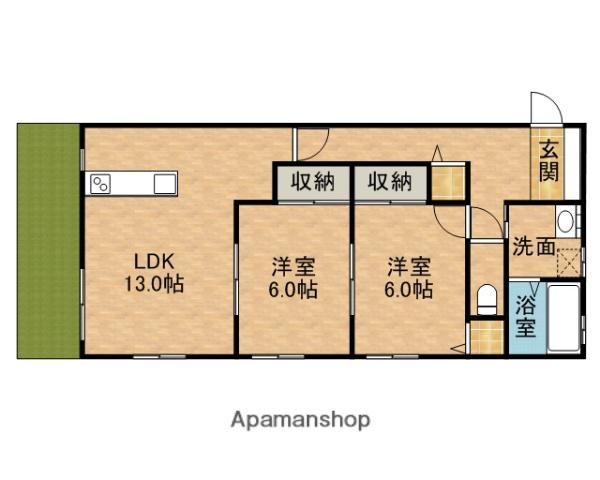 ベリーハイツ(2LDK/1階)の間取り写真