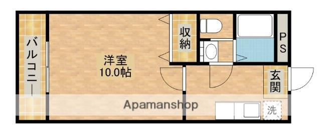 アミスターⅡ(1K/1階)の間取り写真