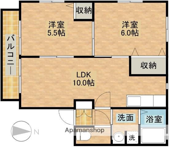 エスポワールA(2LDK/1階)の間取り写真