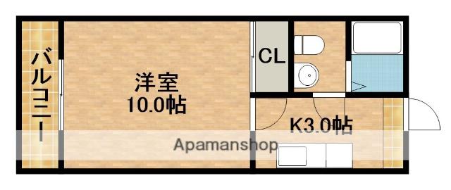 サンテユール(1K/1階)の間取り写真