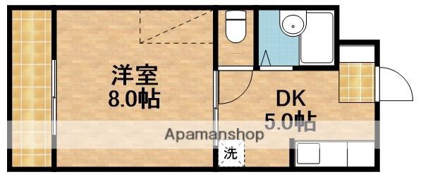 マンションエメロード(1DK/2階)の間取り写真