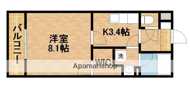 メローネクィーン(1K/3階)の間取り写真