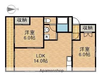 イーグルホワイト(2LDK/2階)の間取り写真