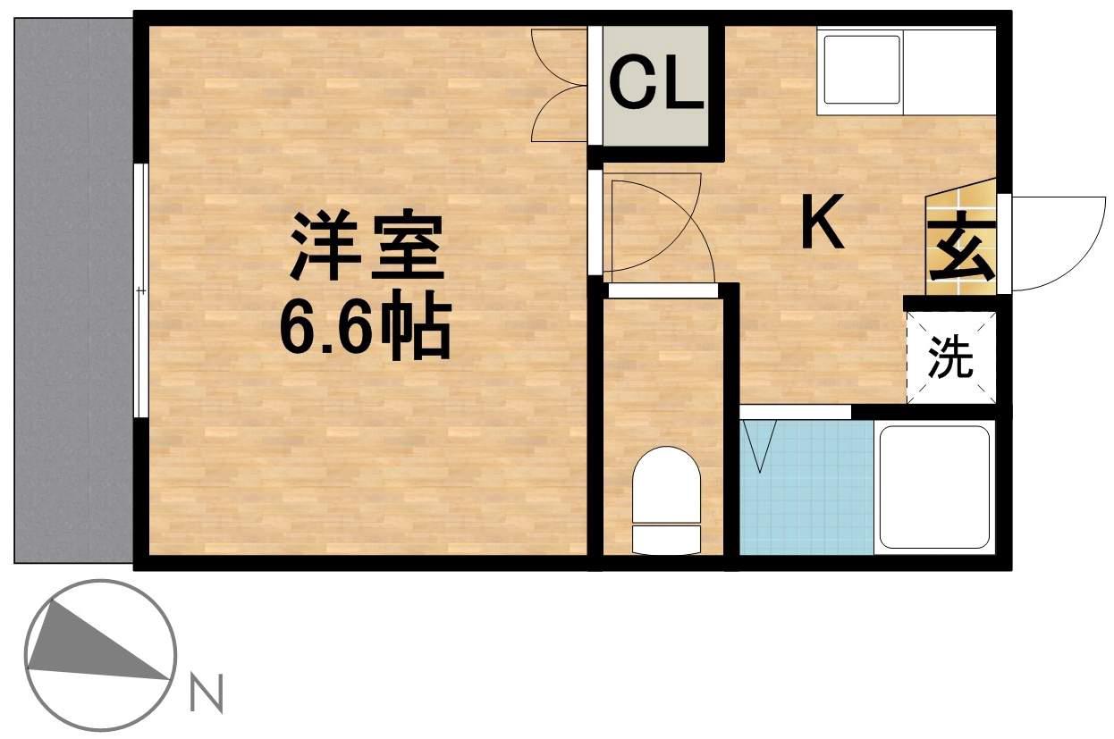 コーポSUGIYAMA(1K/1階)の間取り写真