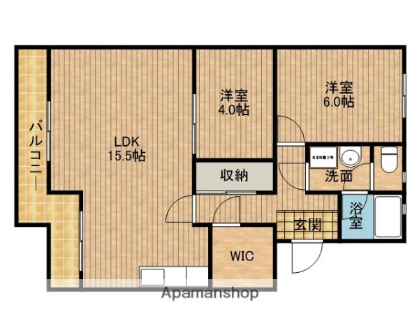 ソレイユⅡ(2LDK/3階)の間取り写真
