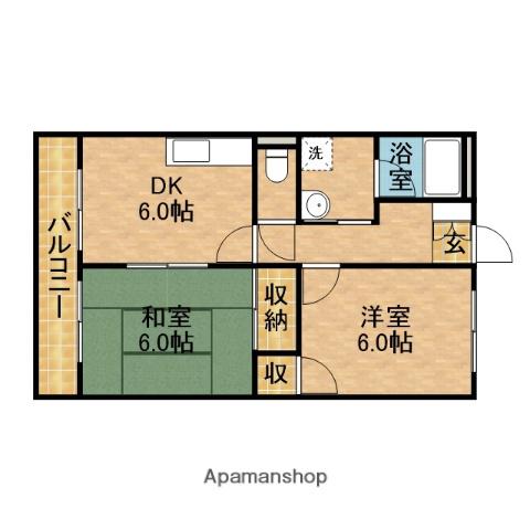 SURPLUS リヴェール(2DK/2階)の間取り写真