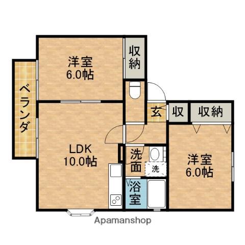 LE-COUPLE A(2LDK/1階)の間取り写真