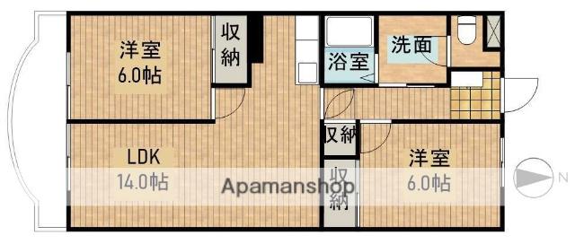 ハーモニー(2LDK/1階)の間取り写真