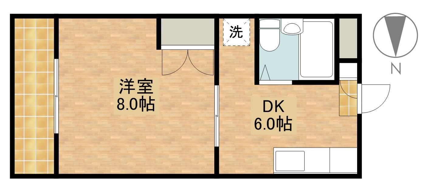 ステラハウス(1DK/1階)の間取り写真