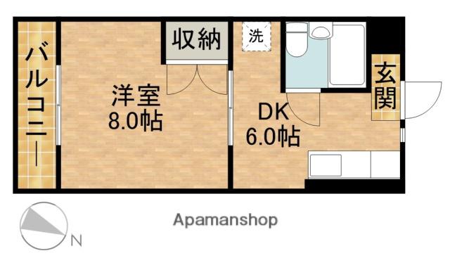 ローヤル石津Ⅱ(1DK/4階)の間取り写真