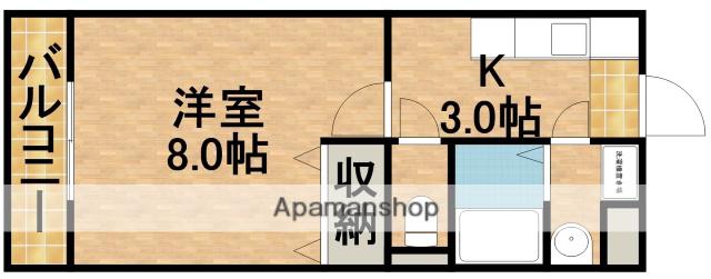 エレンシア(1K/1階)の間取り写真