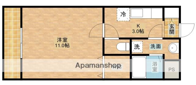 クレアーレ(1K/1階)の間取り写真