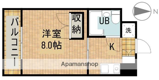 ディユ・ラヴィーヌ(1K/2階)の間取り写真