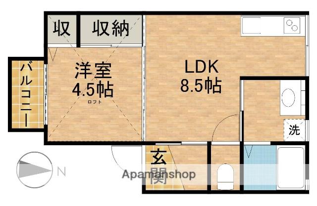 オリーブハウス(1LDK/2階)の間取り写真