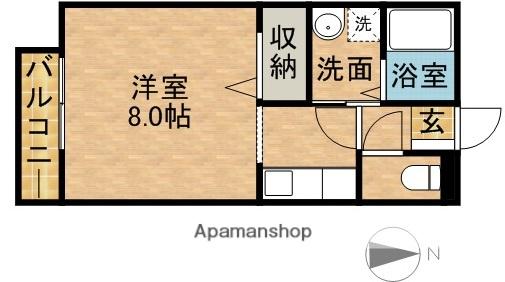 東海道本線 浜松駅 バス乗車時間：25分 鉄工団地バス停で下車 徒歩1分 2階建 築23年(ワンルーム/1階)の間取り写真