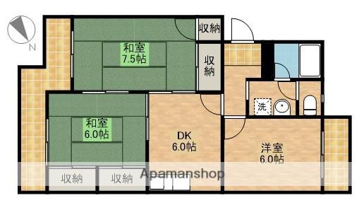 ファミールマンションⅠ(3DK/1階)の間取り写真